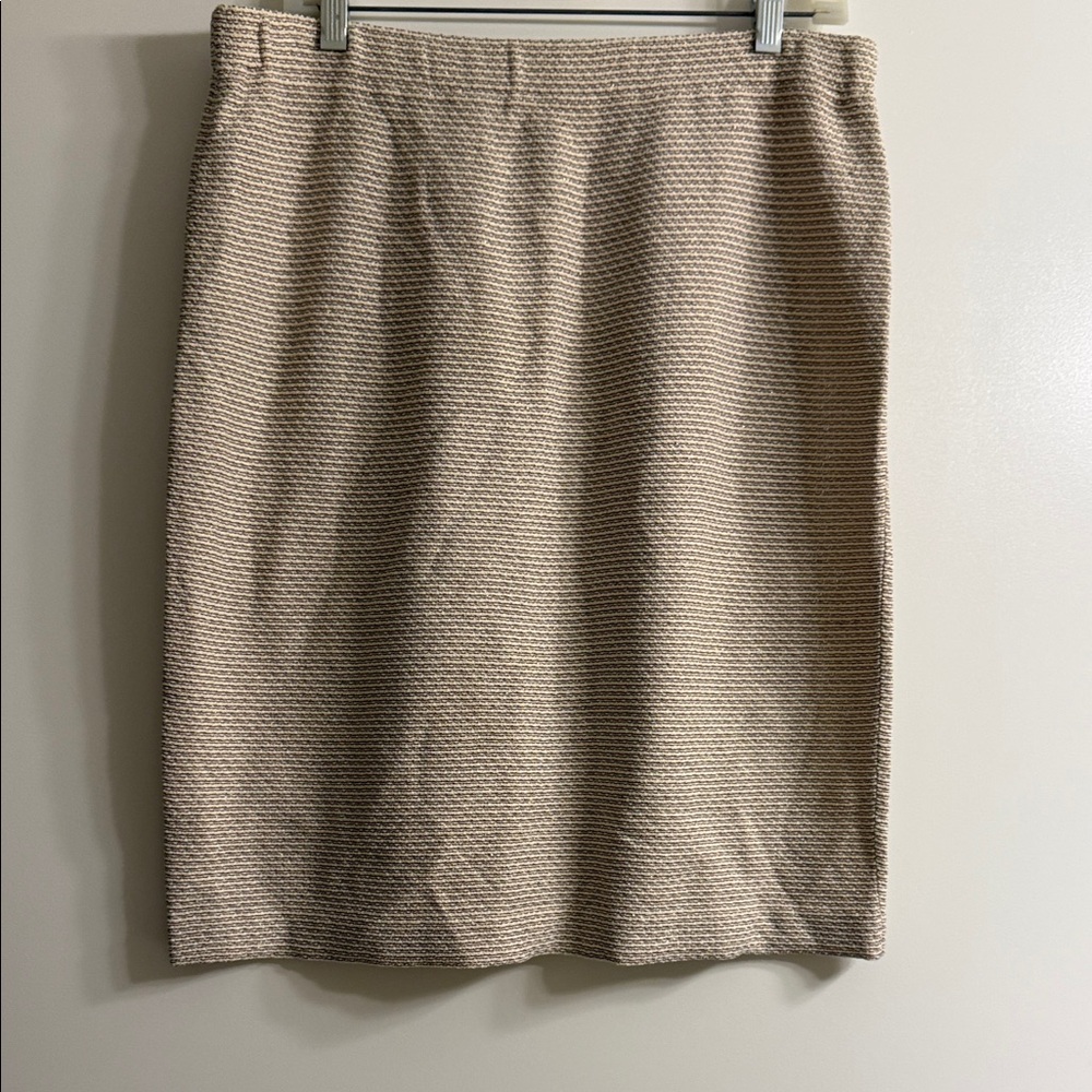 St. John Gold and IvoryTextured Skirt, sparkle